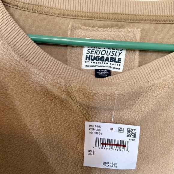 American Eagle Outfitters Women's oversized Camel Crew Neck Sweater - Picture 2 of 4